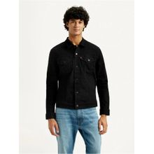Levi's Mens Solid Black Denim Jacket