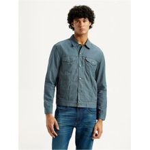 Levi's Mens Solid Greyish-Blue Trucker Jacket