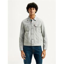 Levi's Mens Solid Light-Grey Trucker Jacket