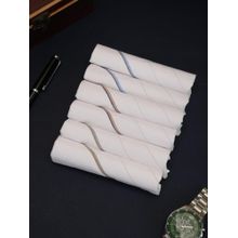 Alvaro Castagnino Men Stripes Pure Cotton Handkerchiefs (Pack of 6)