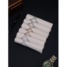 Alvaro Castagnino Men Stripes Pure Cotton Handkerchiefs (Pack of 6)