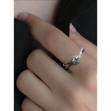 Giva Sterling Silver Zircon Twist Adjustable Ring For Women(Adjustable)