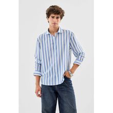 Snitch Blue Stripes Regular Fit Shirt