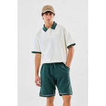 Snitch White Solid Oversized Fit Polo T-Shirt
