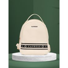 Caprese Womens Trinity Fashion Medium Cream Solid Backpack