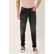 Peter England Men Black Dark Wash Low Skinny Fit Jeans