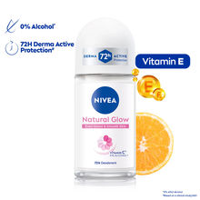 NIVEA Natural Glow Even Toned Vit C & 0% Alcohol Deo Underarm Roll On 72Hr Active Protection