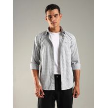 Tommy Hilfiger White Checks Regular Fit Poplin Woven Shirt