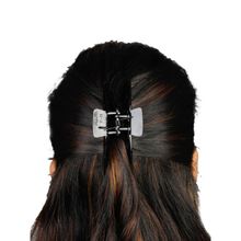 Accessher Black Color Acrylic Material Stone Butterfly Clip for Women