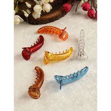 Accessher Women Multi-Color Acrylic Material Set of 6 Medium Size Claw Clips