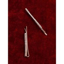 Accessher 2 Rose Gold-Toned Pearl Bobby Pins