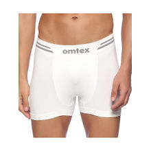 Omtex Mens Athletic Seamless Short Stretchable - White
