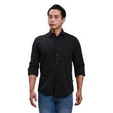 Parx Slim Fit Solid Black Shirt