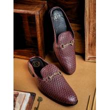 NR BY NIDHI RATHI Red Textured Mules for Men