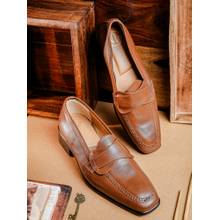 NR BY NIDHI RATHI Tan Patent Loafers for Men