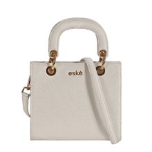 Eske Sofia White Solid Vegan Leather Handbag