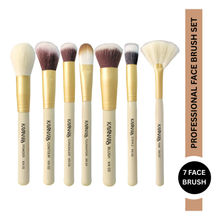 Kayanara 7-Piece Professional Face Brush Set for Foundation, Blush, Fan, Contour, Concealer & Powder