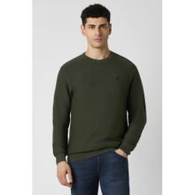 Van Heusen Men Olive Crew Neck Sweater