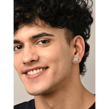 CLARA 925 Sterling Silver Designer Solitaire Stud Men Earrings