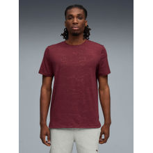 Puma Men Maroon Cloud Spun Quick-Dry Emboss Training T-shirt