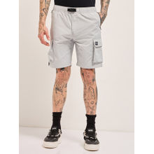 THE BEAR HOUSE Men Comfort Fit Grey Casual Nylon Cargo Shorts