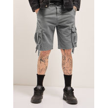 THE BEAR HOUSE Men Regular Fit Grey Casual Cotton Cargo Shorts
