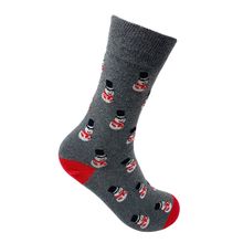 Mint & Oak Frosty Fun Crew Length Socks for Men - Grey (Free Size)