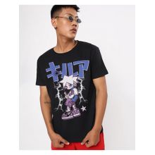 Bewakoof Men's Black Classifies Hunter Graphic Printed T-shirt