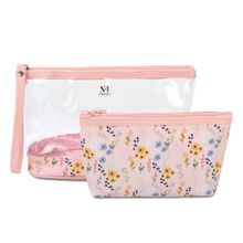 NFI Essentials Women's Floral Cosmetic Travel Makeup Pouch (Pack of 2)