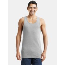 Jockey 9922 Men Super Combed Cotton Rib Round Neck Gym Vest-Steel Grey Melange