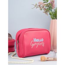 Doodle Collection Premium Vegan Leather Women Cosmetic Pouch - Hello Gorgeous