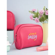 Doodle Collection Premium Vegan Leather Women Cosmetic Pouch - Sassy Elements