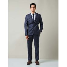 AD By Arvind Blue Checks Full Sleeves Formal Two Piece Suit