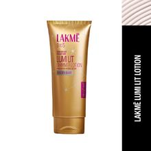 Lakme Lumi Lit Lotion Body Highlighter & Strobe Cream With Niacinamide & Hyaluronic Acid - Gold