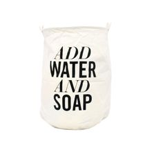 EZ Life Add Water & Soap Black White Laundry Basket (40 x 50 cms) 1 Pc