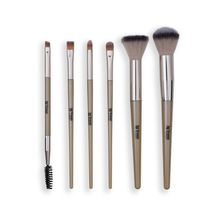 Bronson Professional 6Pc Face & Eye Brush Easy Blending For Cream, Liquid & Powder Formulation