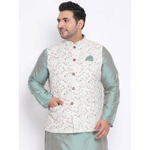 KISAH PLUS Cream Printed Nehru Jacket