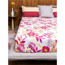 Urban Space Cotton Bedsheet Double Bed with 2 Pillow Covers - Earth Pink