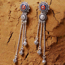 Voylla Mandala Tassels Drop Earrings