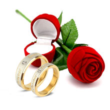 Peora Valentines Day Gift Hamper of Couple Ring Red Rose Gift Box (RRPFCCR11)