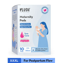 Plush XXXL 410 Mm Maternity Pads For Postpartum Bleeding - Pack Of 10