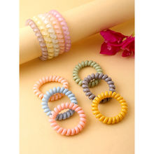 Yellow Chimes Set of 10 Pcs Rubberbands Seamless No Crease Spiral Ponytail Holders Elastic Ties