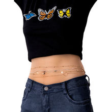 Yellow Chimes Gold-Toned Multi-layered Heart Charmed Waist Chain