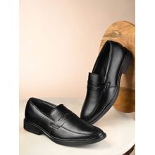 Louis Stitch Men Jet Black Leather Slip-On Formal Loafers