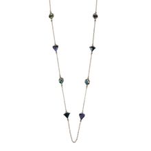 Rhea Cosmos String Blue Glass Stone Long Necklace