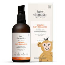 Juicy Chemistry Organic Baby Massage Oil Fortified with Almond + Calendula