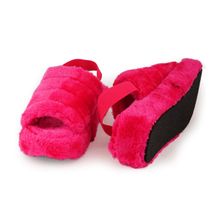 Zori World Dream -solid Pink Faux Fur Sandals