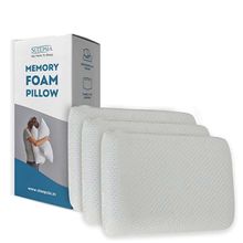 SLEEPSIA Ventilated Memory Foam Pillow With Cooling Gel For Neck Pain Relief -Pack Of 3