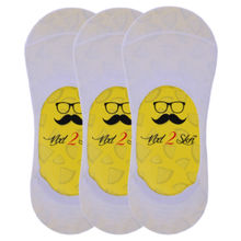 NEXT2SKIN Mens Cotton Invisible Socks with Anti-Slip Silicon - Pack of 3 (White)
