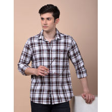 CRIMSOUNE CLUB Men Wine Checked Pure Cotton Shirt